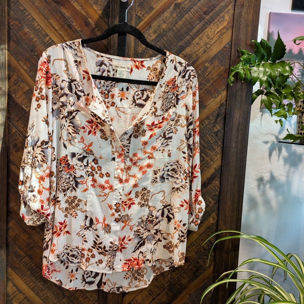 Floral Button-Up Blouse